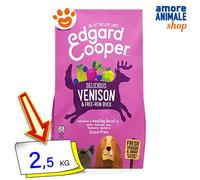 Edgard & Cooper Croquettes pour chiens adultes 2,5 kg, cerf frais et canard élevé en plein air - Sans céréales et avec de la viande fraîche