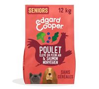Edgard & Cooper Croquettes Chien Sans Céréales Pour Chiens Adultes Large (12kg), Poulet Et Saumon Frais, Glucosamine Pour Les Articulations, Avec Carottes, Poires Et Pommes, Jamais De Farine Animale