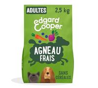 Edgard & Cooper Croquettes Chien Sans Céréales Pour Chiens Adultes Medium (2.5kg), Agneau Frais, Teneur En Fibres Equilibrée Pour Ventres Heureux, Recette Hypoallergénique, Jamais De Farine Animale
