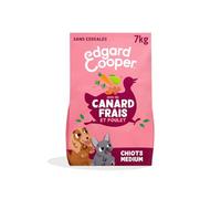 Edgard & Cooper Croquettes Chiot, (Canard & Poulet, 7kg), Sans Céréales, Viande fraîche et protéines de qualité, Vrais ingrédients pour chiens, Hypoallergénique, Sans sucres ajoutés