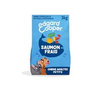 Edgard & Cooper Croquettes pour Petits Chiens Adultes (3 kg), Saumon Frais, Fibres équilibrées pour Une Digestion Saine, Recette hypoallergénique, sans Farine Animale