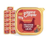 Edgard & Cooper Dose Patée Chien Senior sans céréales Nourriture Naturelle 11 x 150 g Poulet et Saumon Frais, Alimentation Saine avec Beaucoup de goût et d'équilibre, Protéines de qualité supérieure