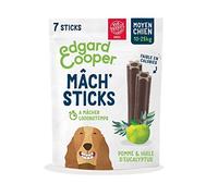 Edgard & Cooper Friandises Dental Stick Moyen Chien Naturel 7 Batonnets à Macher Hygiene Dentaire Eucalyptus & Pomme, Un par Jour, Faible en Calorie, Mastication Longue Efficace, haleine fraiche