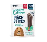 Edgard & Cooper Friandises Dental Stick Moyen Chien Naturel 7 Batonnets à Macher Hygiene Dentaire Menthe & Fraise, Un par Jour, Faible en Calorie, Mastication Longue Efficace, haleine fraiche