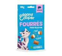 Edgard & Cooper friandises pour Chat, fourrées au Saumon (1x60g), Riches en Viande fraîche, sans céréales, Moins de 2 kcal, ingrédients naturels, sans Sucre ajouté