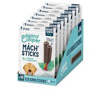 Edgard Cooper Friandises Pour Chien, (Menthe & Fraise, 7 bâtons x 8) Grand, Un par Jour, Faible en Calorie, Mastication Longue Efficace, Haleine Fraîche