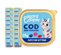 Edgard & Cooper Lot de 16 boîtes de Nourriture Humide pour Chatons - sans céréales Naturelles - pour la morue et Le Poulet - 85 g - pour Chats d'intérieur et d'extérieur