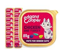 Edgard & Cooper Lot de 16 boîtes de Nourriture pour Chat Senior Humide sans céréales - Poulet et Dinde 85 g - Nourriture savoureuse et nutritive, ingrédients sains, Chats d'intérieur et d'extérieur