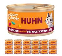 Edgard & Cooper nourriture humide pour chat (poulet, 85 g x 18), sans céréales, pleine de viande fraîche et d'ingrédients naturels, convient aux chats stérilisés et actifs, haute teneur en protéines ;
