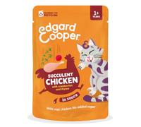 Edgard & Cooper Nourriture Humide pour Chats en Sachet, Poulet en Sauce (12 x 85 g), Recette sans céréales avec véritable Poulet et ingrédients naturels, sans sucres ajoutés, Convient pour Chats