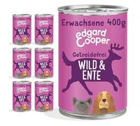 Edgard & Cooper Nourriture humide pour chien - Parrain - Pour adulte - Sans céréales - Nourriture humide - Gibier naturel et canard - 400 g x 6 avec beaucoup de viande fraîche et d'intestins nutritifs