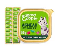 Edgard & Cooper Pâté Pour Chat, Adulte, (Agneau & Poulet, 85g x 16), Viande fraîche et protéines de qualité, Vrais ingrédients pour chat, Pâté pour chat stérilisé et actif