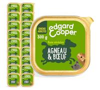 Edgard & Cooper Pâté Pour Chien, (Agneau & Boeuf, 300g x 18), Sans Céréales, Viande fraîche et protéines de qualité, Vrais ingrédients pour chiens, Hypoallergénique, Sans sucres ajoutés