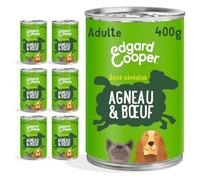 Edgard & Cooper Pâté Pour Chien, (Agneau & Boeuf, 400g x 6) Sans Céréales, Viande fraîche et protéines de qualité, Vrais ingrédients pour chiens, Hypoallergénique, Sans sucres ajoutés