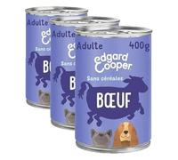 Edgard & Cooper Pâté pour Chien, (Boeuf, 400g x 6), sans Céréales, Viande fraîche et protéines de qualité, Vrais ingrédients pour Chiens, Hypoallergénique, sans sucres ajoutés (Lot de 3)
