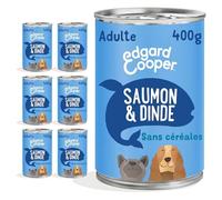 Edgard & Cooper Pâté Pour Chien, (Saumon & Dinde, 400g x 6), Sans Céréales, Viande et poisson frais et protéines de qualité, Vrais ingrédients pour chiens, Hypoallergénique, Sans sucres ajoutés