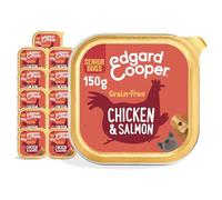Edgard & Cooper Pâté Pour Chien Senior, (Poulet & Saumon, 150g x 11), Viande et poisson frais et protéines de qualité, Vrais ingrédients pour chiens, Hypoallergénique, Sans sucres ajoutés