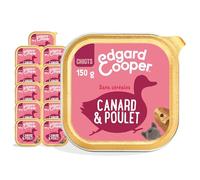 Edgard & Cooper Pâté Pour Chiot, (Canard & Poulet, 150g x 11), Sans Céréales, Viande fraîche et protéines de qualité, Vrais ingrédients pour chiens, Hypoallergénique, Sans sucres ajoutés