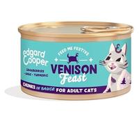 Edgard Cooper pâtée chat morceaux Festive Feast (Gibier, 18 x 85g, sans céréales ni gluten, viande fraîche, riche en protéines, ingrédients naturels