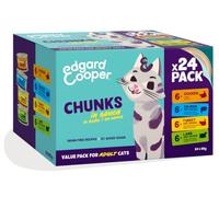 Edgard & Cooper pâtée Chat Morceaux Multipack (Poulet/Saumon/Dinde/Agneau, 24 x 85g), pour Chats stérilisés ou Actifs, ingrédients naturels