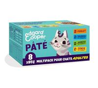 Edgard & Cooper Pâtée Pour Chat, Multipack, (Poulet/Saumon/Dinde/Agneau 8 x 85g), pour Chats stérilisés ou Actifs, Viande fraîche avec ingrédients naturels