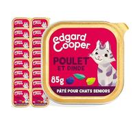 Edgard & Cooper Pâtée Pour Chat Senior Stérilisé, Poulet Dinde 16 x 85g, Nourriture humide Sans Céréales Ingrédients naturels, Riche en protéines, Sans sucres ajoutés