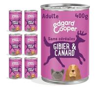 Edgard & Cooper Pâtée pour Chien en boite, Nourriture humide sans céréales, (Gibier & Canard 6x400g), Viande fraîche et proteiné, Hypoallergénique, Sans sucres ajoutés, Pate en sauce adulte