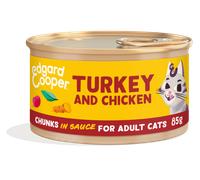 Edgard & Cooper pour Chat Adult Morceaux Dinde/poulet 85g