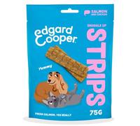 Edgard Cooper Prix pour Chiens (Saumon et Poulet, 1 x 75 g), Bandes pour dorloter, sans céréales, Riche en protéines et Viande fraîche, remplie d'acides aminés Essentiels pour Un estomac sain