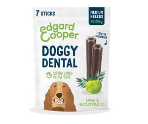 Edgard & Cooper Snack pour Chien bâton dentaires Naturel 7 bâtons à mâcher, hygiène Dentaire, Temps de Mastication Longue, haleine fraîche (Pomme et Eucalyptus, Moyen)