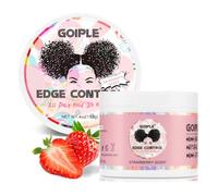 Edge Control Cire Pour Femmes Noires Tenue Forte, Non Grasse, Gel Plus Lisse, Cheveux Afro Pour Cheveux Noirs, Brillance, Gel Cheveux Afro Pour Femmes Cire Cheveux Afro (Saveur Fraise) (4, Onces)