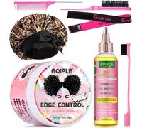 Edge Control Wax For Women Strong Hold-Hair Wax Gel For Black Hair-Rose Hair Oil & Castor For Hair Growth Strengthening Hair Oil Set