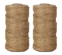 EDGEAM 328 Pieds/100m Naturel Jute Cord Cordon Décoratif pour étiquette Carte Cadeau Bricolage Jardinage (2PCS)