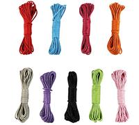 EDGEAM Cordon de Coton Ciré Pour la Fabrication de Bijoux Bracelet de Collier de Bricolage (1 MM, Multicolore)