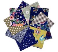 EDGEAM Lot de 10 Tissus Coton Couture 25x25cm Multicolores Tissu Patchwork pour DIY Couture Artisanat (Couleur D)