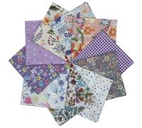 EDGEAM Lot de 10 Tissus Coton Couture 25x25cm Multicolores Tissu Patchwork pour DIY Couture Artisanat (Violet)