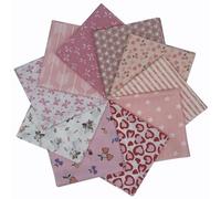 EDGEAM Lot de 10 Tissus Coton Couture 25x25cm Multicolores Tissu Patchwork pour DIY Couture Artisanat (Rose)