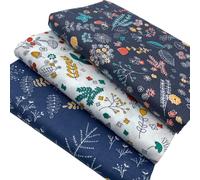 EDGEAM Lot de 3 Tissus en Coton 150 x 50 cm Tissus en Couture 100% Coton Tissu Patchwork pour Quilting Couture Arts Artisanat Décoration (Imprimé B)