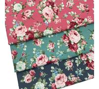 EDGEAM Lot de 3 Tissus en Coton 150 x 50 cm Tissus en Couture 100% Coton Tissu Patchwork pour Quilting Couture Arts Artisanat Décoration (Imprimé A)