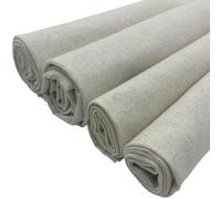 EDGEAM Lot de 4 tissus en lin (2 x 75 x 75 cm, 2 x 49 x 49 cm) Aida Tissu à broder pour travaux manuels, couture, décoration, nappe ou sac à coudre