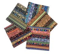 EDGEAM Lot de 5 Tissus Couture 30cm x 30cm Ethnique Motif Tissu Coton Textiles Multicolores Tissus au Metre Patchwork pour DIY Quilting Projet Couture Artisanat (30cm x 30cm)
