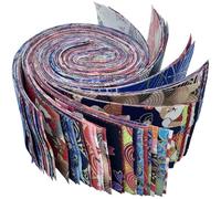 EDGEAM Lot de 60 tissus en coton pour patchwork, 6,5 x 30 cm, jelly Roll - Tissu pour matelassage, couture, bricolage