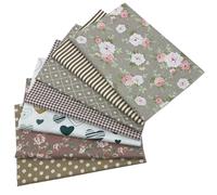 EDGEAM Lot de 7 Tissus en Coton 50x45 cm Couture Tissu Coton pour Patchwork DIY Couture Artisanat (Marron)