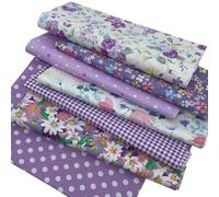 EDGEAM Lot de 7 Tissus en Coton 50x45 cm Couture Tissu Coton pour Patchwork DIY Couture Artisanat (Violet)