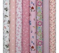 EDGEAM Lot de 8 Tissus Couture 50 x 50 cm Tissu Coton Textiles Multicolores Tissus au Metre Patchwork pour DIY Couture Artisanat (Rose, 50 x 50 cm)