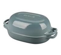 EDGING CASTING Cocotte ovale en fonte émaillée avec couvercle pour la cuisson du pain, four à pain pour la cuisson du pain au levain fait maison, 7 l, Seasalt