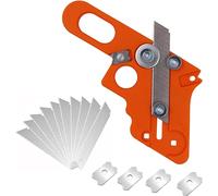 Edging Edging Trimmer,Edger Cutter with 10 Replacement Blades,One Hand Planer,Chamfer Planer,Manual Cutting Tool for Wood Edge Strips