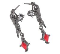 Edgy Black Crow Boucle d'oreille à clip non percée légère confortable en acier inoxydable Accessoire de cartilage alternatif Chaîne d'oreille sombre pour femme