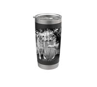 Edgy Borzoi Dogs Smoking Urban Night Scène Gobelet isotherme en acier inoxydable double paroi