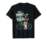 Edgy Cycliste à pignon Fixe sans Freins sans règles Graffiti T-Shirt